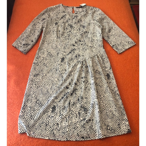 Sisley patterned gray dot fluid dress NWT - Picture 8 of 11